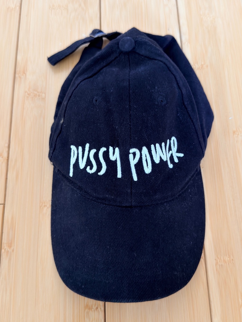 P ussy Power Embroidered Dad Hat Black Feminist Statement Baseball Cap